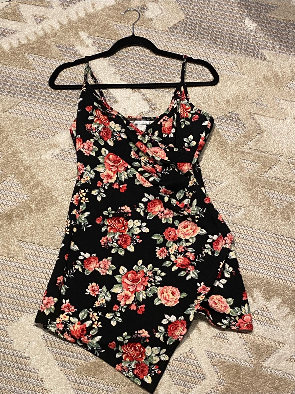 Rue 21 Floral Wrap-Front Spaghetti Strap romper